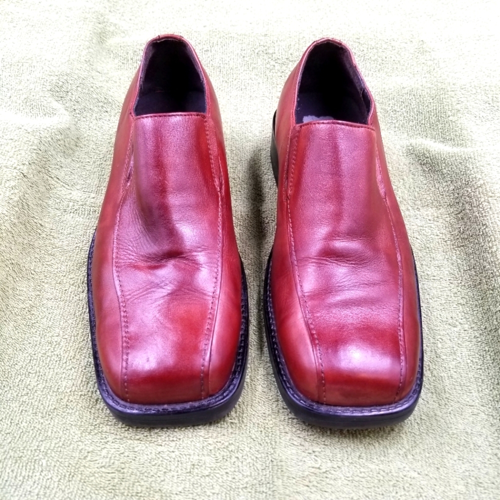Axcess Mens Brown Leather Loafers Size 9 Medium